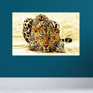 Glass Wall Decor, Loft Glass Art, Blue Eyed Tiger Glass Printing, Animal Glass, Man Cave Art Decor, Personalized Gift For Her,