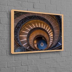 Vatican Museums Stairs Poster, Italy Printed, Vatican Spiral Staircase Poster, Stair Landscape Art, Landscape Poster,