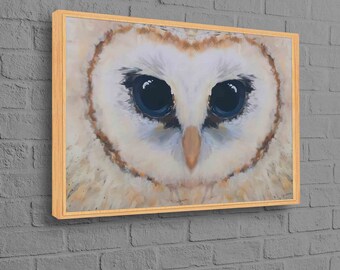 Owl Painting, Abstract Art, Modern Owl Canvas Art, Owl Lover Gift Wall Decor, Abstract Owl Poster, Animal Artwork, Owl Wall Decor,