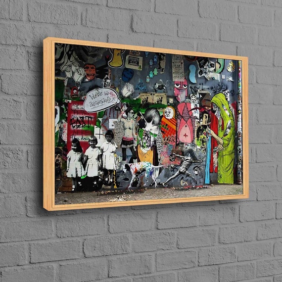 Banksy Painting, Banksy Printed, Street Wall Art, Banksy Graffiti Printed, Modern Printed, Abstract Art Canvas, Banksy Street Art,