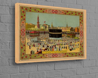 Kaaba, Kaaba Wall Decor, Muslim Wall Art, Muslim Housewarming Printed, Islamic Poster, Kaaba View Canvas Art, Muslim Gift Canvas Art,
