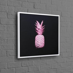 Regalo para el hogar, decoración de pared moderna, lienzo 3D de piña rosa, póster de piña, decoración de lienzo rosa, regalos de dama de honor,