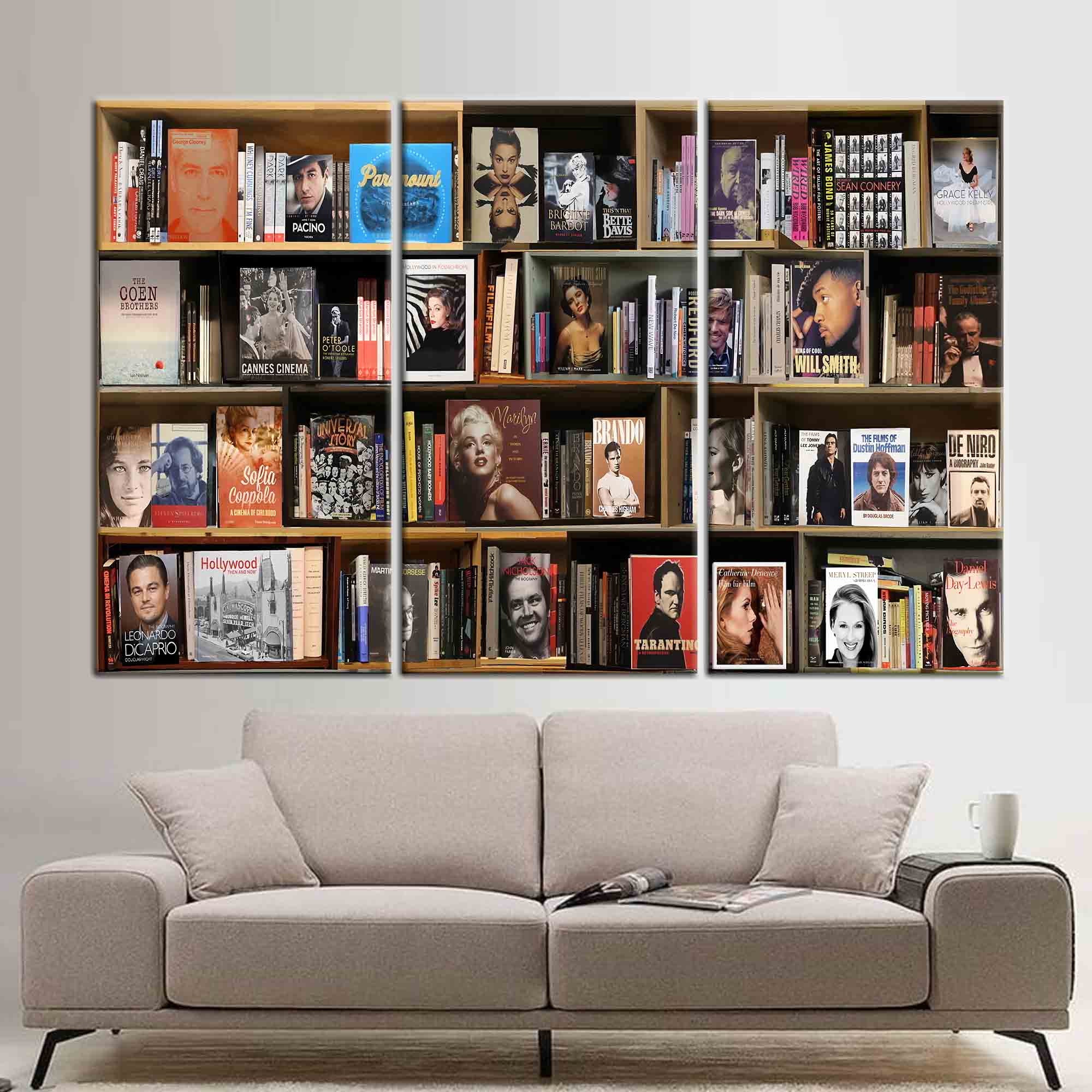 Library Photo Print, Bookshelf Art Canvas, Book Wall Decor, Library ...