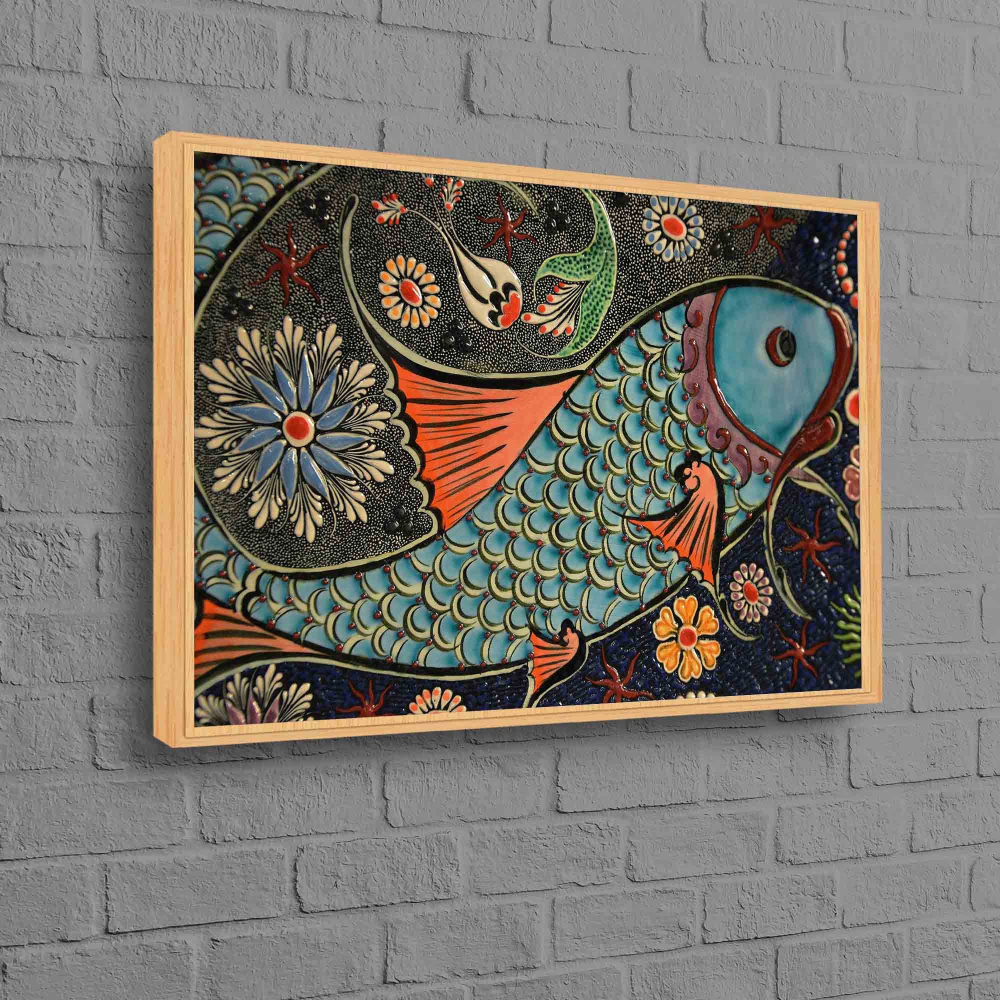 Modern Art, Mosaic Fish Canvas Art, Fish Art, Pattern Canvas, Ceramic Fish Art, Animal Art, Abatract Fish Canvas Art,