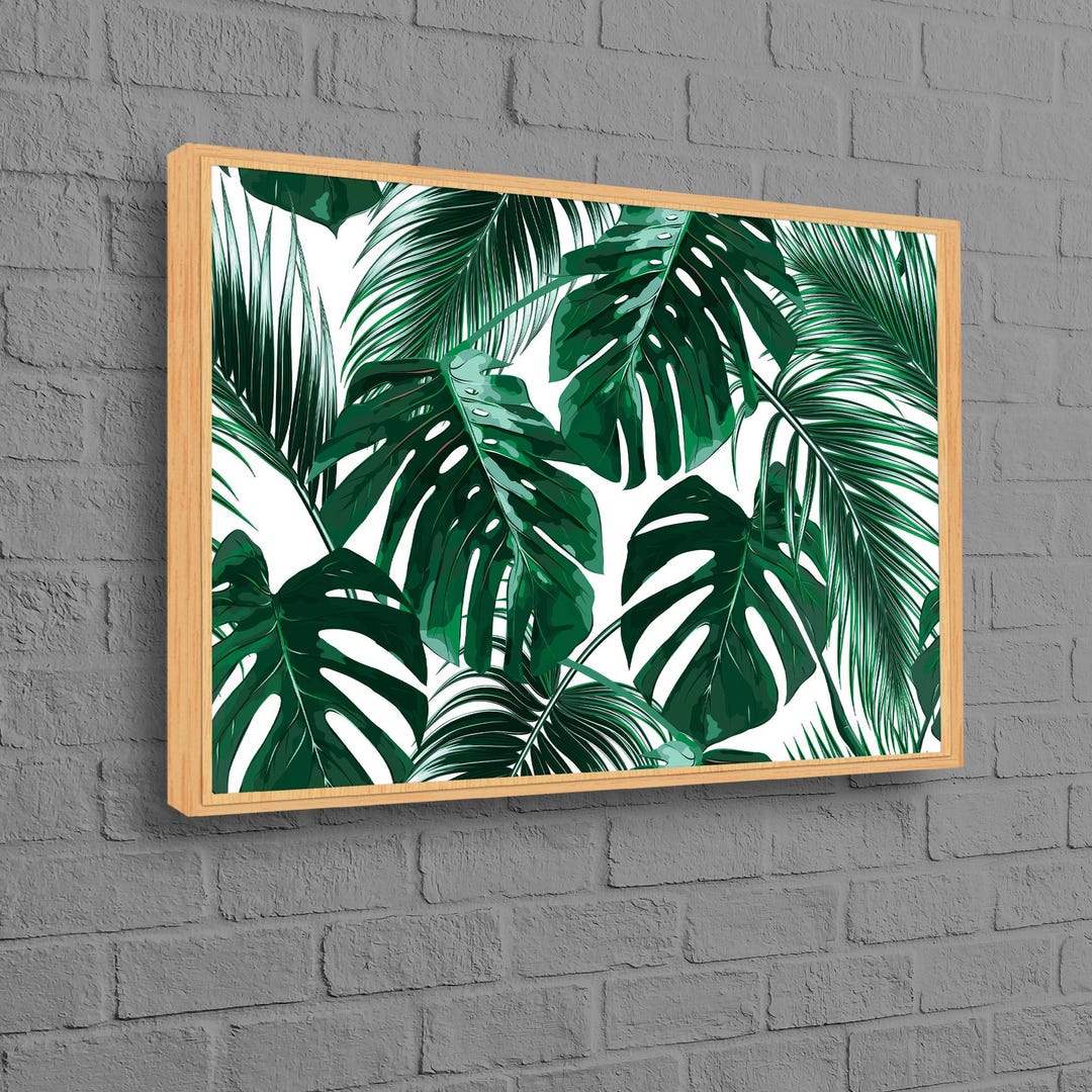 Palm Leaf Wall Decor, Tropical Palm Leaves Canvas, Flower Canvas Art ...