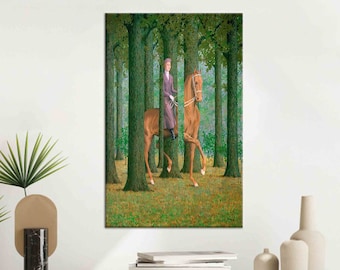 Rene Magritte La firma en blanco, Arte mural ecuestre, Arte mural La firma en blanco, Lienzo de arte ecuestre, Decoración de pared de reproducción,