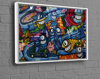 Cartoon Graffiti, art, black, colorful, HD phone wallpaper