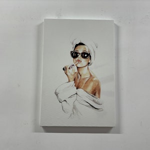 Audrey Hepburn, Make Up Art Canvas, Fashion Artwork, Lip Woman Canvas Art, Audrey Hepburn Poster, Famous Artwork, Wall art Canvas, Modern,