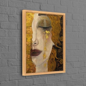Canvas, Canvas Wall Art, Custom Wall Decor, The Golden Tears, Woman Wall Decor, Famous Canvas Decor, Gustav Klimt Artwork,