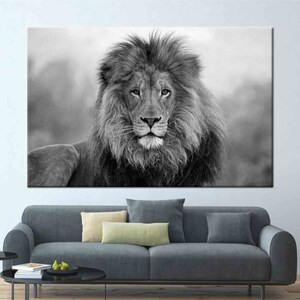 Lion Photo Print, Wild Lion Artwork, Loft Poster, Animal Wall Art, Wild Animal Poster, Lion Wall Art, Wildlife Art, Animalistic Canvas, 1P-Gallery Wrapped