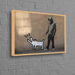 Banksy Barking Dog, Banksy Art Canvas, Banksy Barking Dog Canvas, Dog Graffiti Art, Painting Art, Abstract Art, Street Canvas Art,