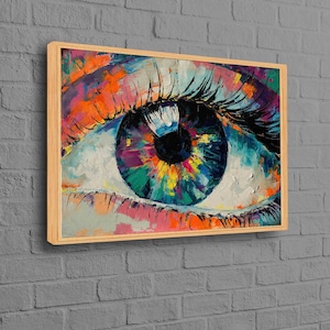 Dipinto di occhi, arte murale con occhi, arte su tela moderna, arte su tela astratta, arte su tela con occhi che guardano, tela colorata con occhi, arte su tela astratta con occhi,