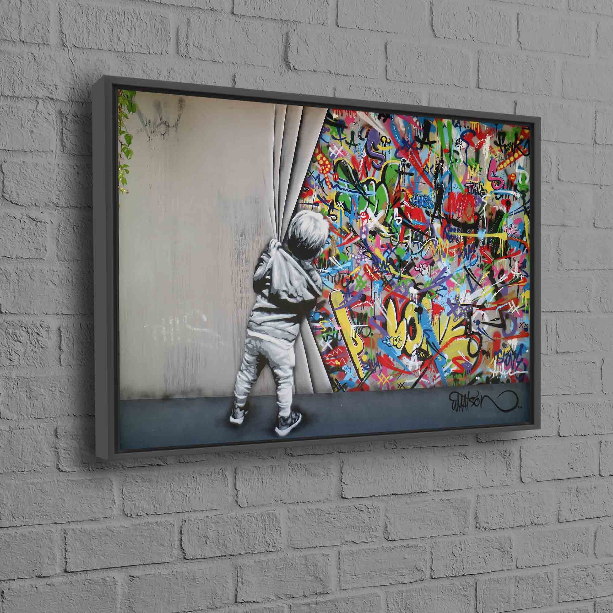 Behind the Curtain Banksy, Martin Watson Artwork, Street Art