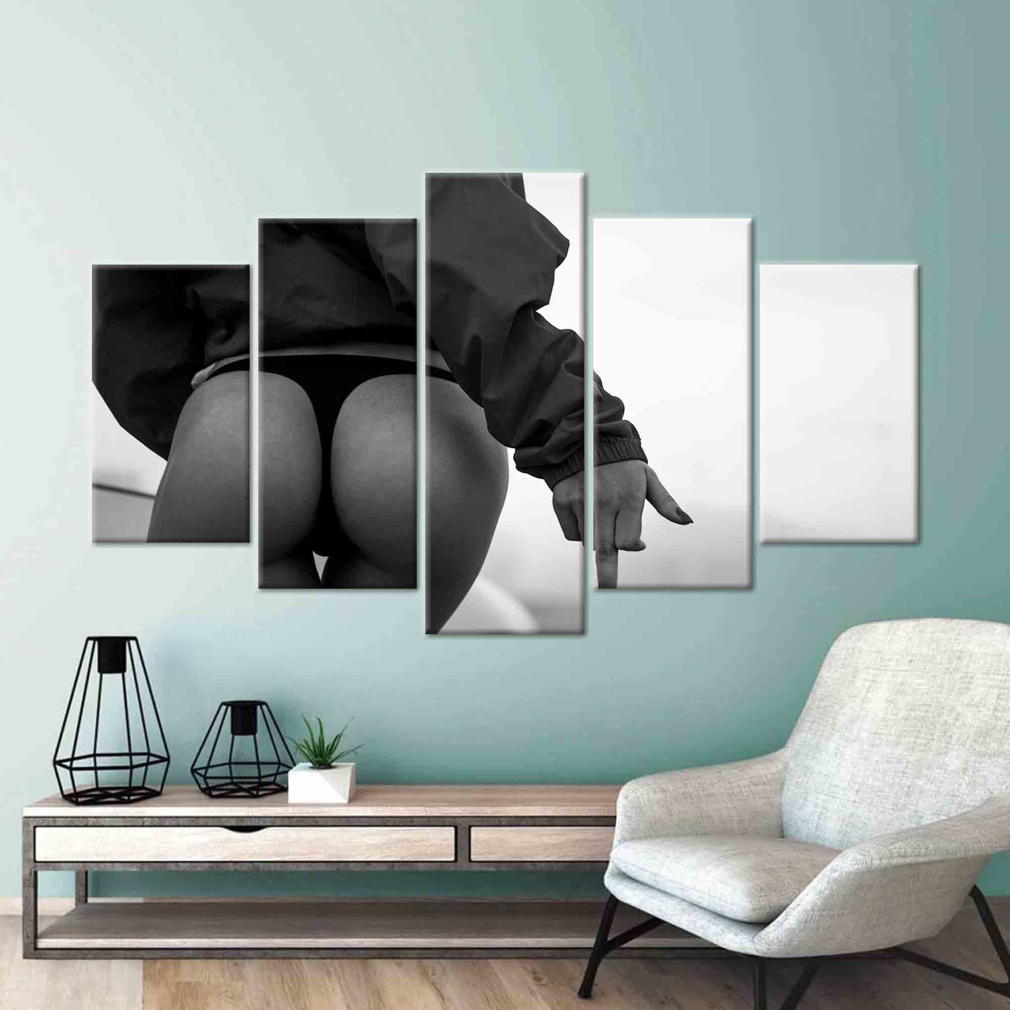 Girl in the Black Thong, Woman Butt Artwork, Fuck You Canvas Art, Bedroom  Wall Art, Woman Photo Wall Art, Nude Wall Art, Mature 