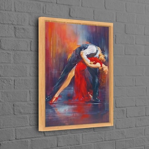 Wandkunst Leinwand, 3D Wandkunst, 3D Leinwand, Tanzendes Paar Gemälde Druck, Tango Paar Poster, Tanzendes Paar 3D Leinwand, Tanz Poster,