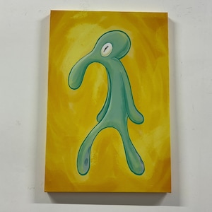 Squidward Painting Print, Abstract Wall Art, Squidward Canvas Poster, Modern 3D Canvas, Bold And Brash Canvas Print, Luxury Canvas Poster,