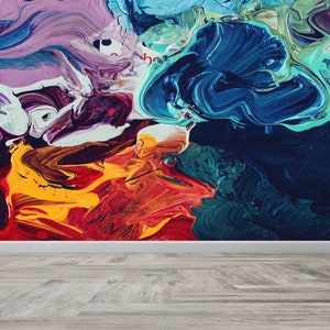 Modern Wall Print, Colorful Abstract Wall Stickers, Modern Abstract Wall Mural, Acrylic Paintings Wall Painting, 3D Papercraft, Colorful Art
