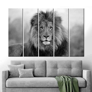 Lion Photo Print, Wild Lion Artwork, Loft Poster, Animal Wall Art, Wild Animal Poster, Lion Wall Art, Wildlife Art, Animalistic Canvas, 5P-Gallery Wrapped