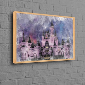 Cinderella Canvas Art, Cinderella Castle Poster, Girl Room Decor, Abstract Wall Art, Disneyland Wall Decor, Disney Art, Kids Wall Art,