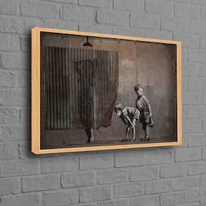 Banksy Lady Shower Printed, Banksy Printed, Banksy Woman Print, Street Wall Decor, Painting Art, Banksy Boys Poster, Graffiti Wall Decor,