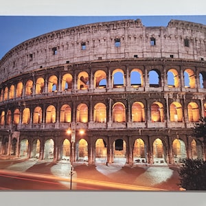 Cityscape Poster, Italy Poster, Night Art Canvas, Colosseum Canvas, Landmark Wall Art, City Poster, Rome Art, Landscape Art Canvas,
