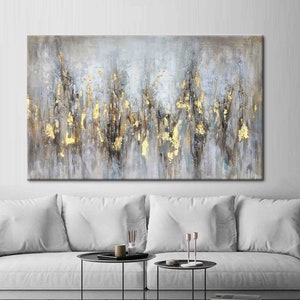 Soft Tones And Gold Print, Abstract Printed, Modern Poster, Gray And Gold Poster, Contemporary Artwork, Soft Tones Canvas Decor,