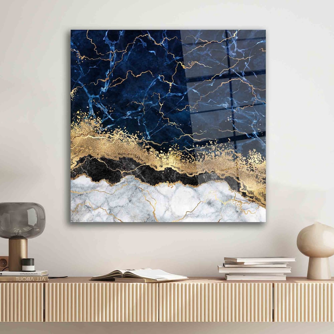 Modern Wall Decor Contemporary Glass Wall Art Gold Glass Printing Photo Inspiration