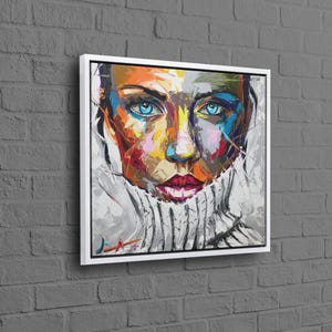 Abstract Woman Artwork, Trendy Canvas Poster, Modern 3D Canvas, Woman Portrait Painting Wall Decor, Room Decor Canvas Art,