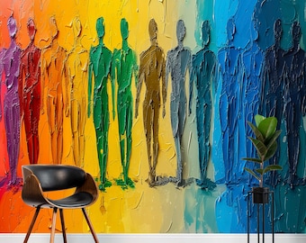 Rainbow Wallpaper, Colorful Wallpaper, Abstract Wallpaper, People Wallpaper, Rainbow Poster, Colorful Poster, Abstract Poster,