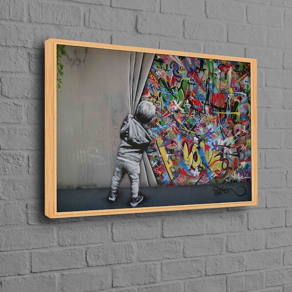 Martin Whatson マーティンワトソン Banksy Dolk Ly Behind the Curtain Banksy, Martin Watson Artwork, Street Art