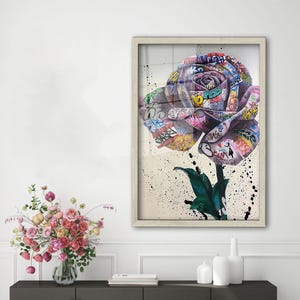 Modern Glass Wall Art, Painting Wall Decor, Banksy Rose Graffiti Art Decor, Banksy Graffiti Art Decor, Housewarming Gift, Tempered Glass Art