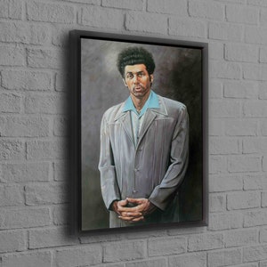 Kramer Portrait Canvas Print, Modern Poster, Cosmo Kramer Wall Hangings, Gifts, Famous Canvas Art, Personalized Gift Box, Framed Canvas, Black Framed