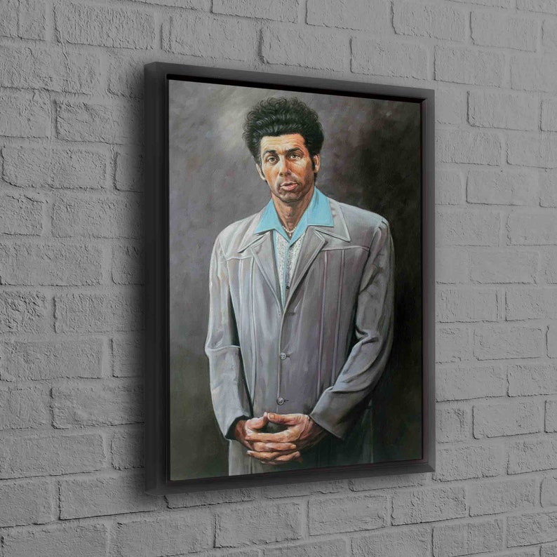 Kramer Portrait Canvas Print, Modern Poster, Cosmo Kramer Wall Hangings, Gifts, Famous Canvas Art, Personalized Gift Box, Framed Canvas, Black Framed