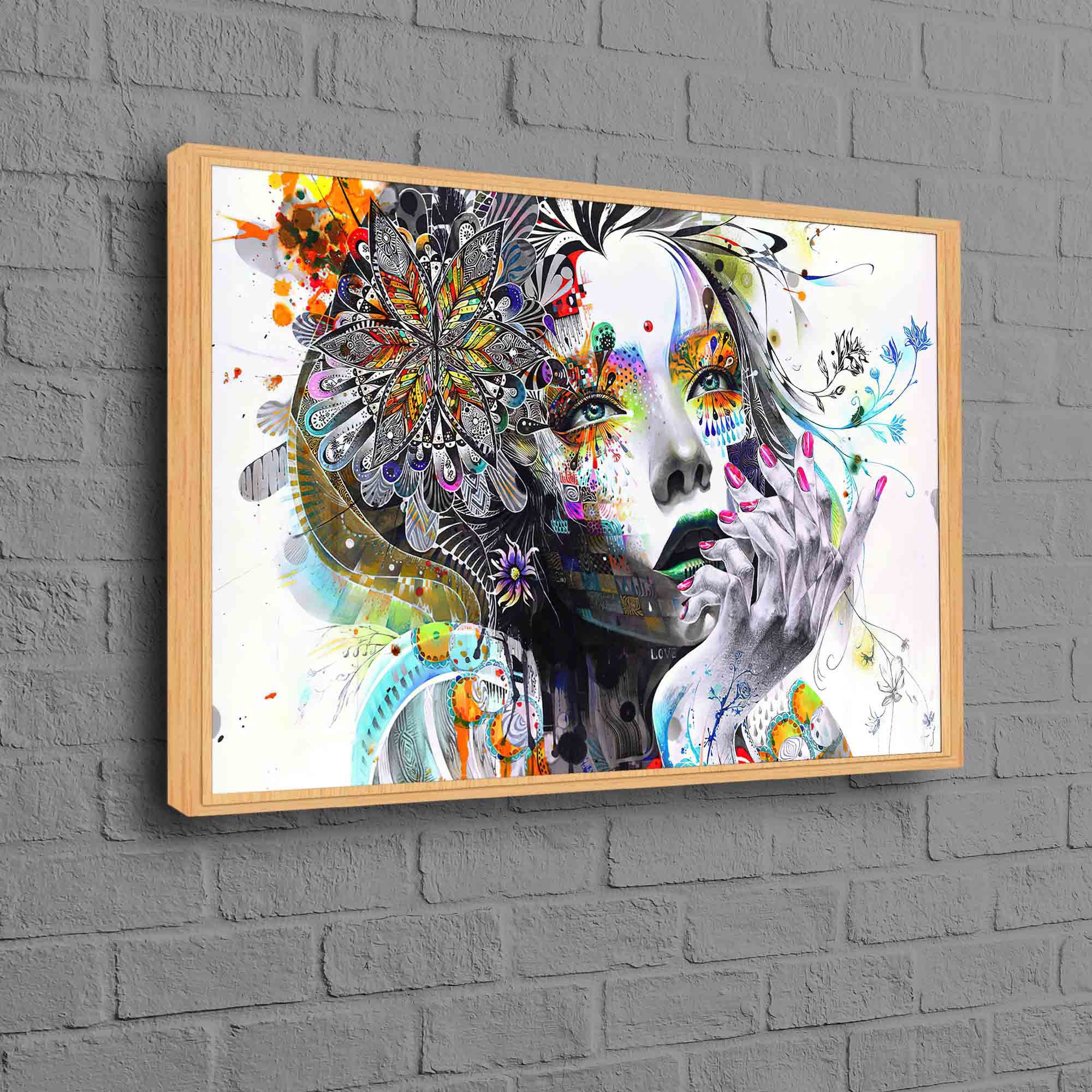Buy Abstact Woman Art Canvas, Colorful Wall Decor, Woman Portrait
