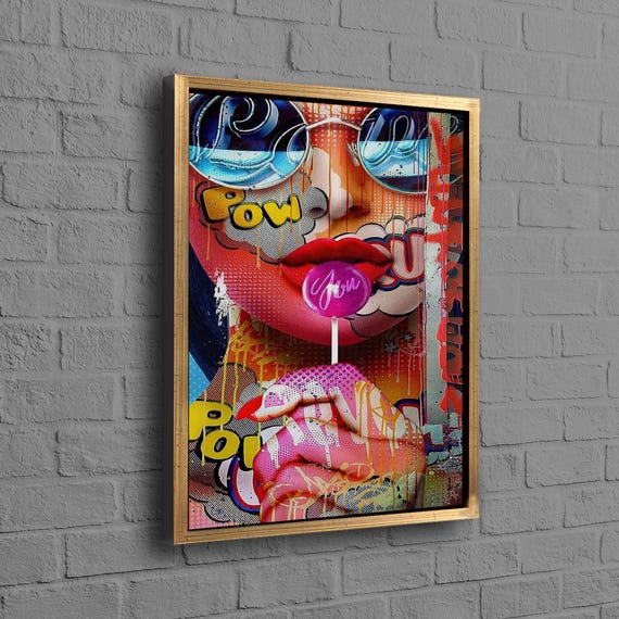 POP ART Wall Hangings, Graffiti Art Canvas, Woman 3D Canvas, Sexy