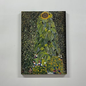Gustav Klimt The Sunflower, Green Art, Famous Canvas Poster, Flower Wall Decor, Klimt Sunflower Wall Art, Reproduction Canvas,