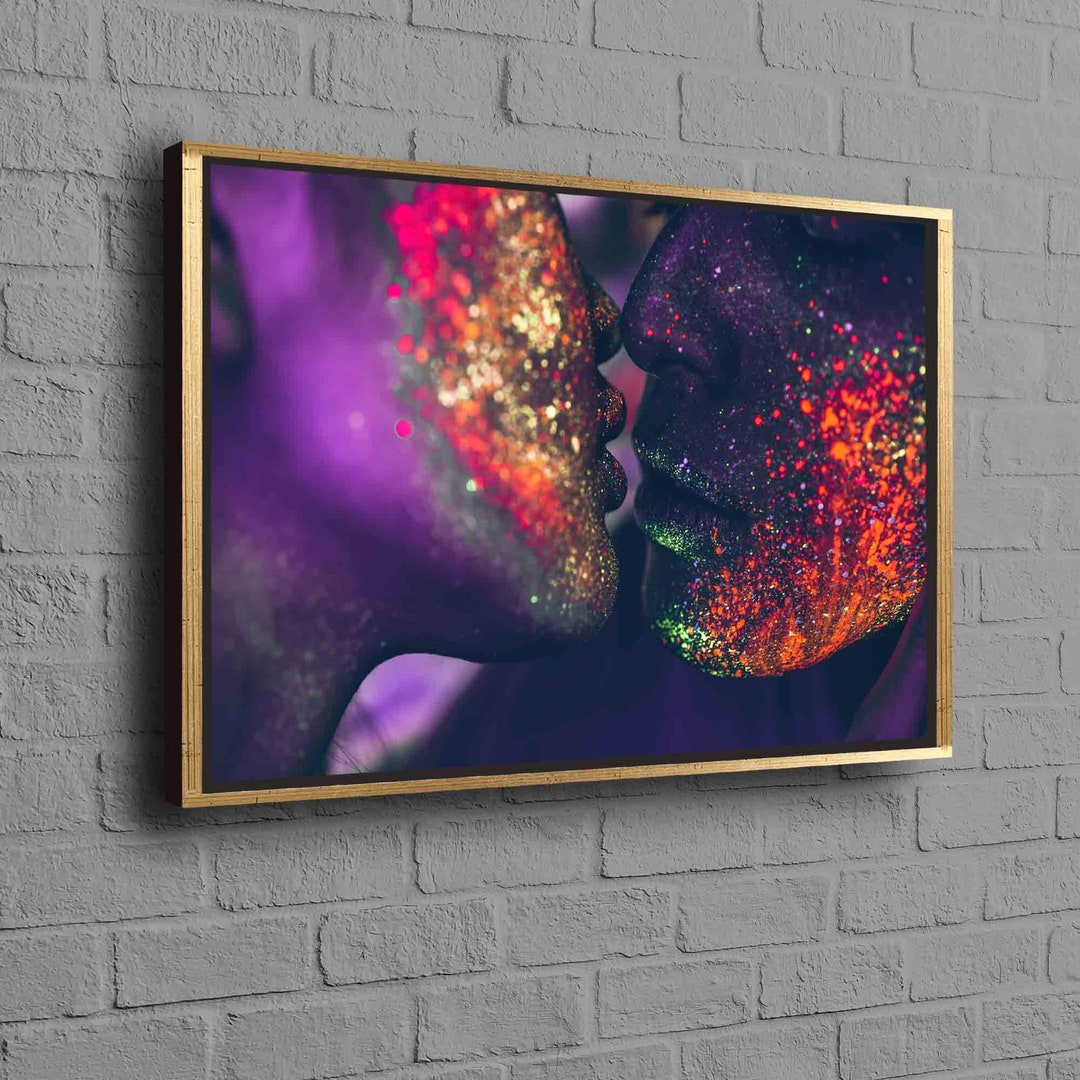 Kissing Couple Wall Art Sexy Wall Art Sensual Couple Art Etsy