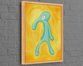 Squidward Painting Print, Abstract Wall Art, Squidward Canvas Poster, Modern 3D Canvas, Bold And Brash Canvas Print, Luxury Canvas Poster,