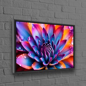 Flower Wall Hanging, Flower Art Canvas, Close Up Flower Wall Hangings, Colorful Flower Canvas Art, Personalized Gift For Mom,