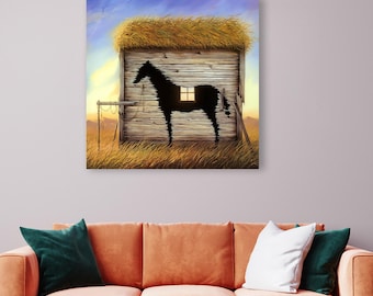 Farm Glass Wall Art, Horse Lover Gift Tempered Glass, Horse Glass Decor, Animal Glass Wall, Glass Art Wall Decor, Tempered Glass Print,