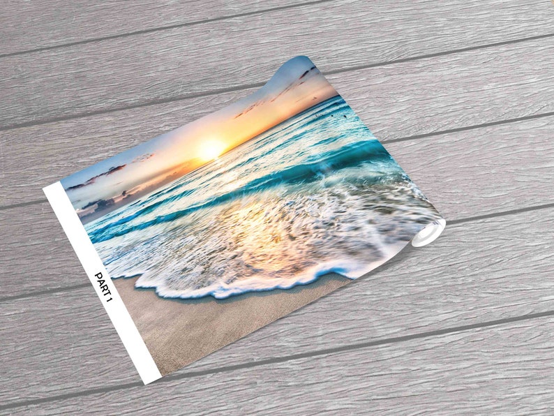 Sea View Wall Decals, Sea Digital Paper, Sunset at the Ocean Wall Decor, Gift Wallpaper, Landscape Wall Decor, Wall Mural Wallpaper, image 6