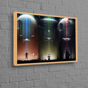 Regalo de lienzo, arte de pared en lienzo, arte de pared en 3D, arte de lienzo de Star Wars, Star Wars, regalo de lienzo moderno, mejor arte cinematográfico, decoración de lienzo abstracto,