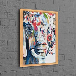 Elephant Painting Print, Elephant Art Canvas, Animal Printed, Colorful Elephant Art Canvas, Abstract Elephant Wall Decor,