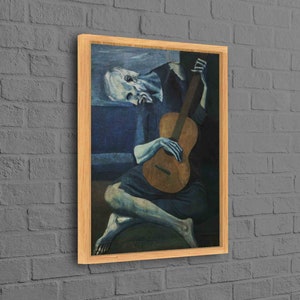 Canvas Art, Wall Art Canvas, Picasso Old Guitarist Poster, Canvas, Picasso Old Guitarist, Guitar Canvas Gift, Picasso Guitarist Canvas Art,