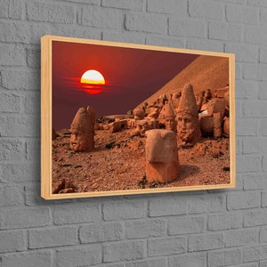 Touristic Place Art Canvas, Nemrut Landscape Poster, View Art, UNESCO World Heritage Canvas, Mount Nemrut Canvas Art, Landscape Wall Decor,