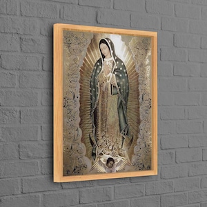 La Virgen de Guadalupe, Arte mural de Nuestra Señora de Guadalupe, Arte mural abstracto, Arte católico en lienzo, Impresión de la Inmaculada María,