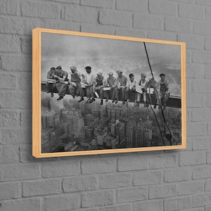 Almuerzo en lo alto de un rascacielos, póster abstracto, arte popular en lienzo, póster de 11 hombres, arte de Nueva York, impresión en lienzo moderna,