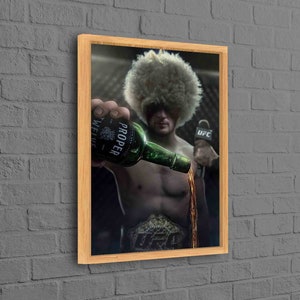 Khabib Nurmagomedov, Gym Workout Poster, Männerhöhle, Kämpfer Motivation Wandkunst, Weltmeister Poster, berühmte gedruckt,