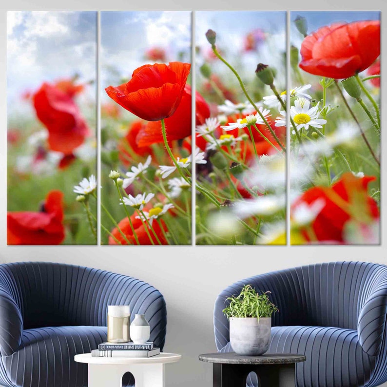 Poppy Flower Artwork, Baby Gift Personalized, Poppy Fields Artwork ...