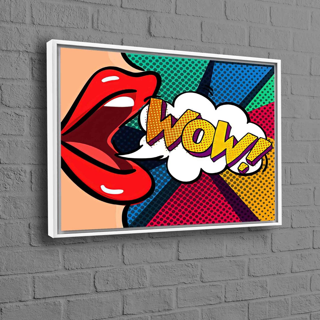 Red Lip Art Canvas Abstract Lip Wall Decor Modern Art Etsy